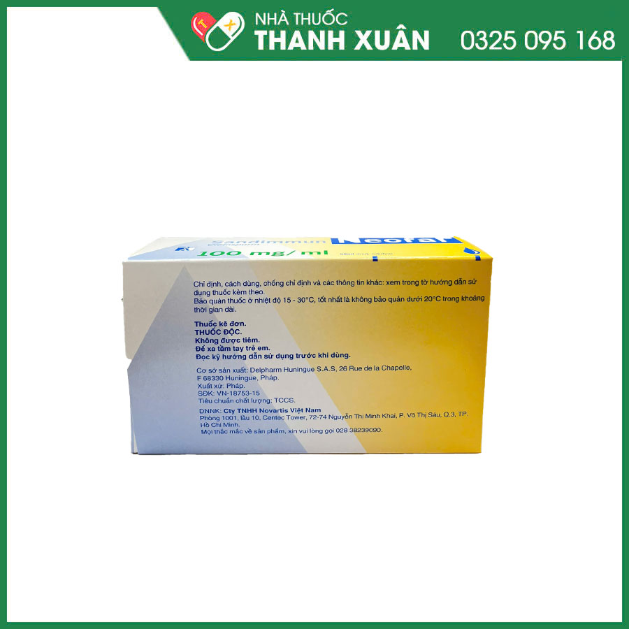 Sandimmun Neoral thuốc dùng ngăn thải ghép và điều trị bệnh miễn dịch nặng như viêm màng bồ đào, hội chứng thận hư, vảy nến